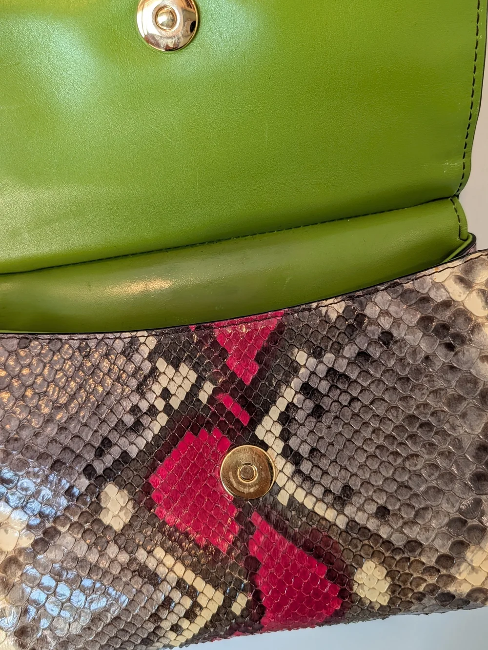 Dolce & Gabbana Small Yellow Croc-Embossed & Snakeskin Top-Handle Bag